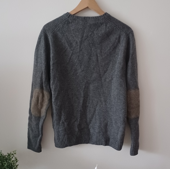 Lambswool Blend Men's Gray Sweater from Black Brown 1826 - Picture 5 of 14